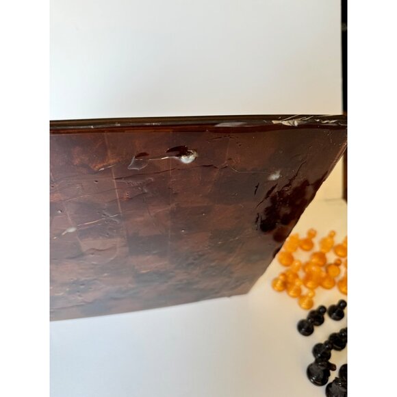 Handmade Chess Set Epoxy Resin Black Gold Has Issues - Picture 10 of 12